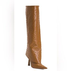NWT! Gia Borgini X RHW Rosie Brown Knee High Foldover Boots